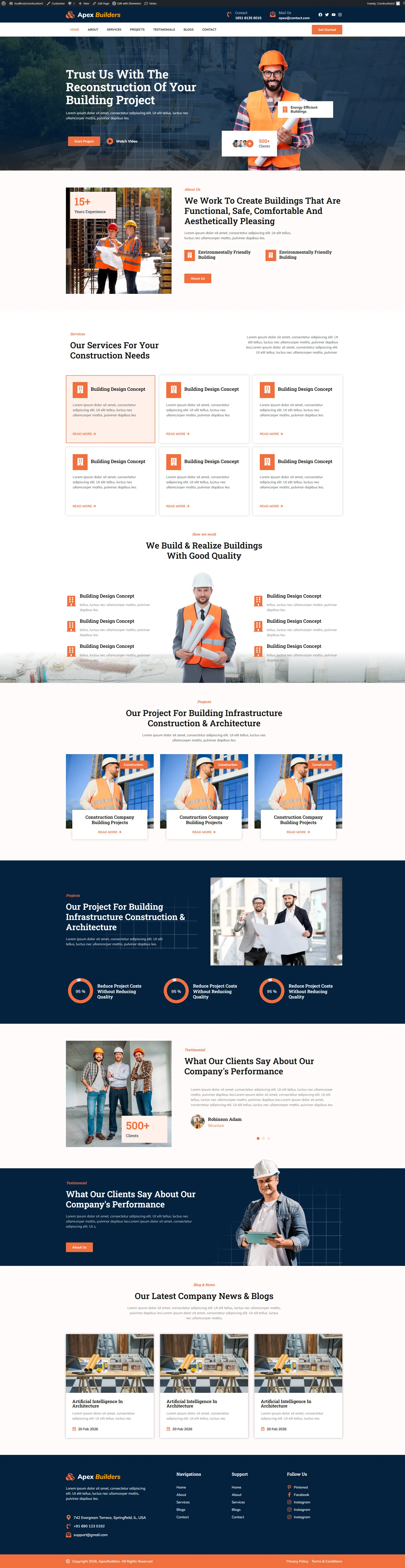 ApexBuilders Construction Website Image