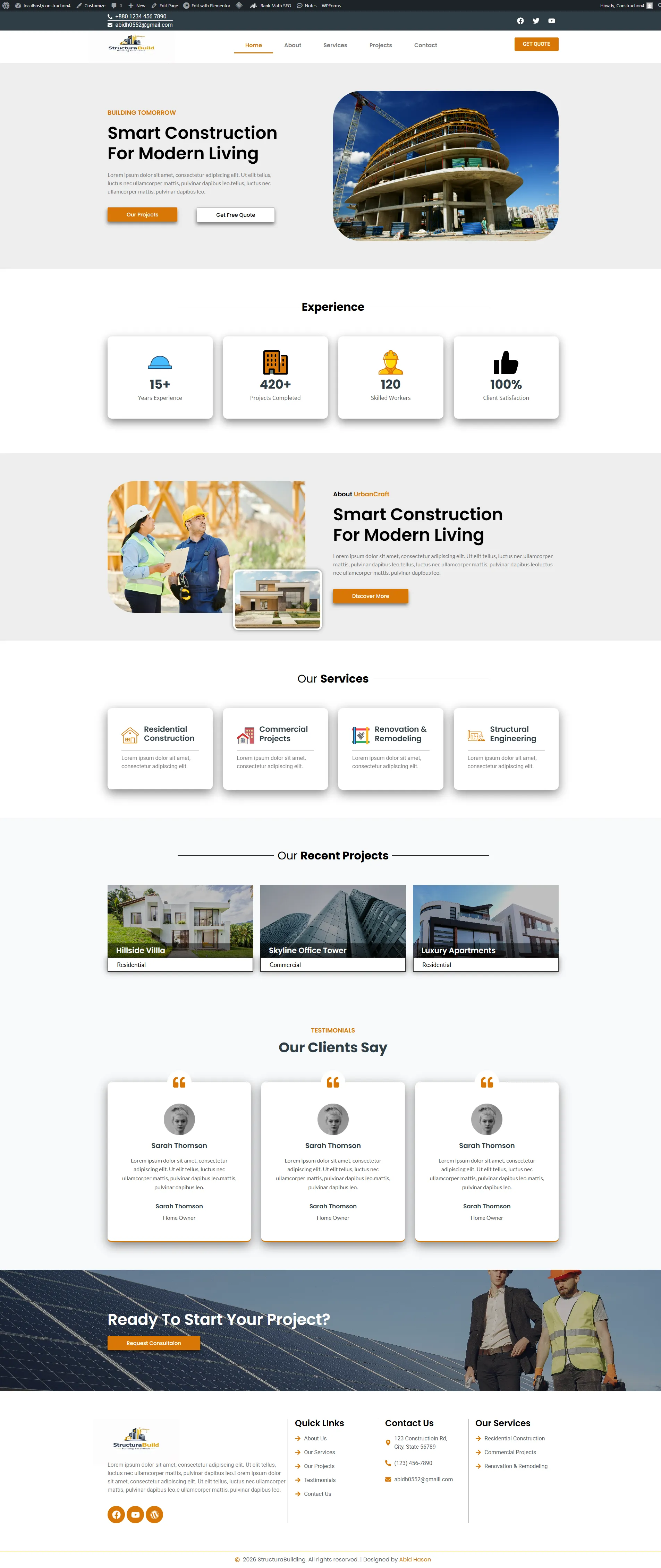 StructuraBuild Construction Website Image